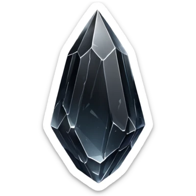 A raw obsidian shard with a glossy black surface.



































































 sticker