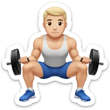 man in gym doing scuats sticker