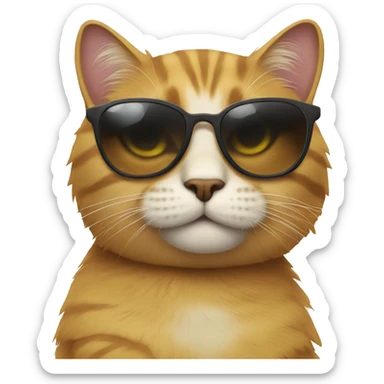 Cat with sunglasses sticker