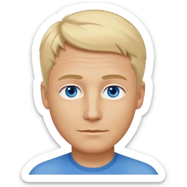 real human male short blond hair blue eyes 5ft 9 140lbs 54 years old Italian sticker