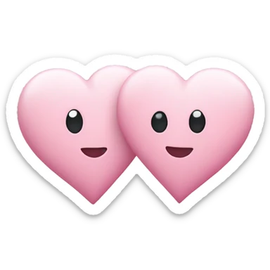 two pastel pink hearts sticker