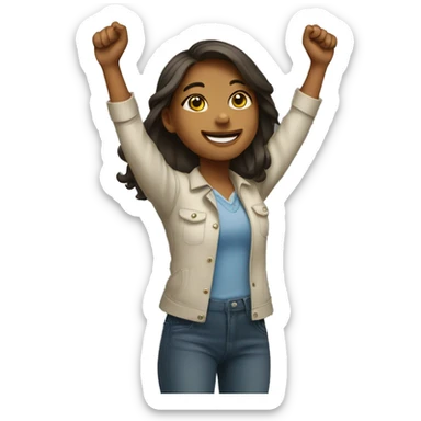 A girl raising the roof sticker