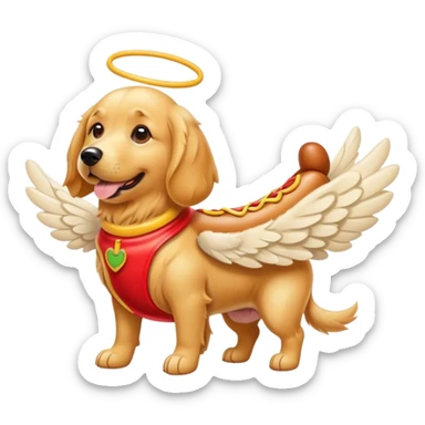 Hot dog dog wings sticker