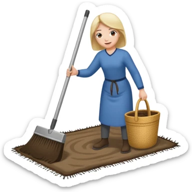 Lifting up a rug and sweeping  stuff under to hide things sticker