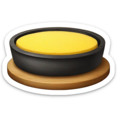 Polenta in round wood plate sticker