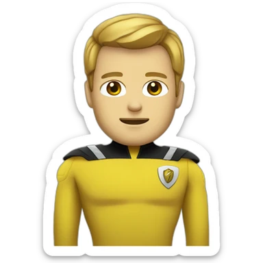 captain kirk with yellow skin android style sticker