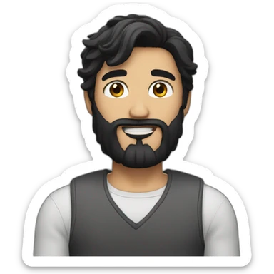 Make him have black hair and a beard sticker