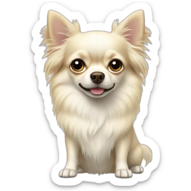 white-longhair-chihuahua-mixed-with-weimanarer sticker
