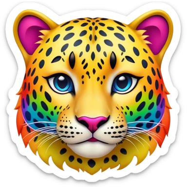 Lush lips with rainbow colored leopard print sticker