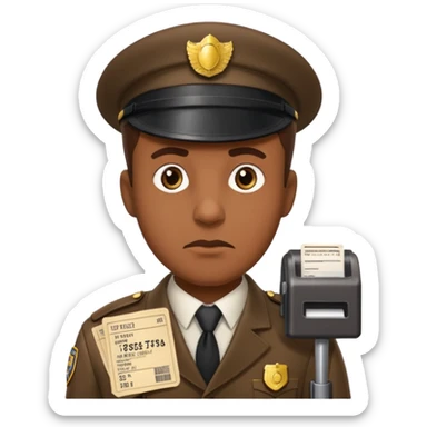 ticket inspector with punch sticker
