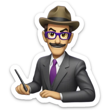 waluigi as a republican radio host sticker