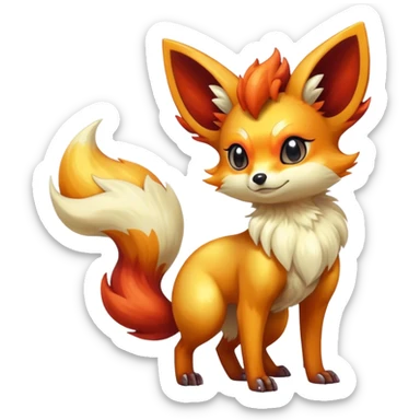 Shiny Dark Fennekin-Vulpix-fusion-hybrid full body sticker