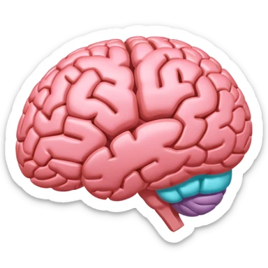 brain: 3d Icon with color of D0B8FF
 sticker