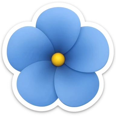 Blue flower sticker
