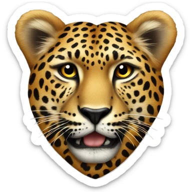 🩶 este corazon con estampado de leopardo sticker