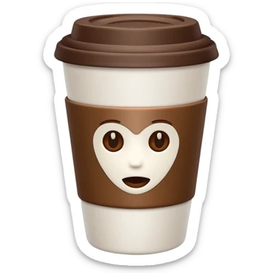 takeaway coffee cup without face  sticker