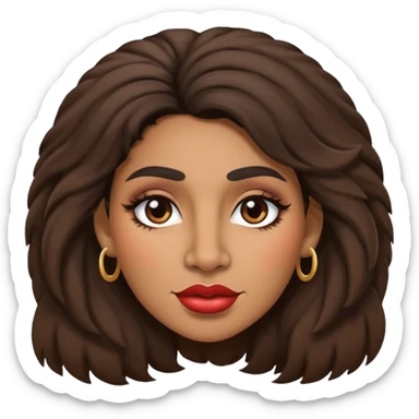 thick butt Latina baddie with a hairy face and a large nose sticker