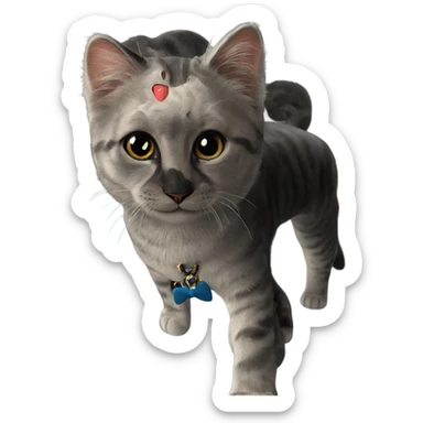 realistic cat portrait close up sticker