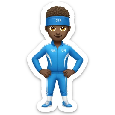 sport man in blue sport suit sticker