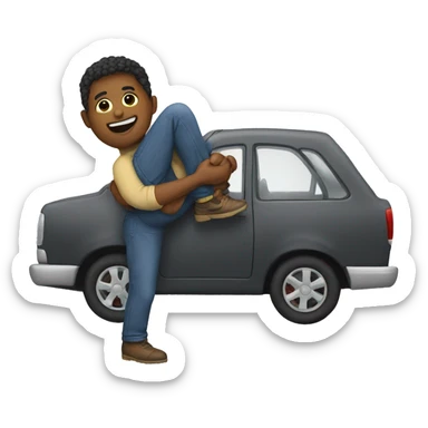 Picking someone up with car sticker