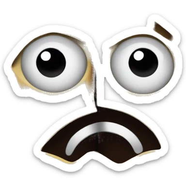 a crying face made of a tree trunk being cut in half sticker