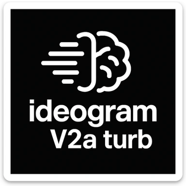recreate this logo with text of "ideogram V2a turb", MAKE IT FIT IN SQAURE  sticker