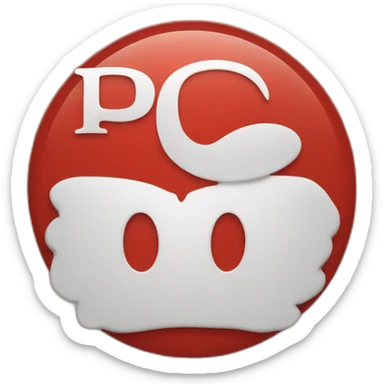 red circle with the word P.E.R. wrote inside in the circle in white sticker