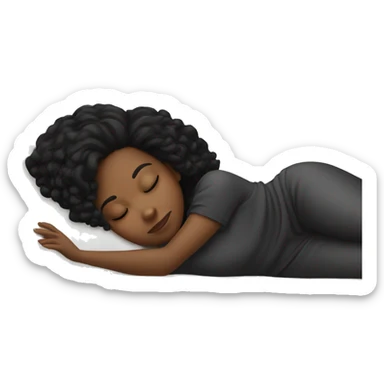 Black girl black hair sleeping sticker