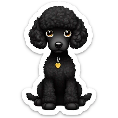 Black poodle with a black and mild sticker