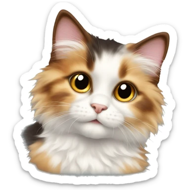 Fluffy calico kitten sticker