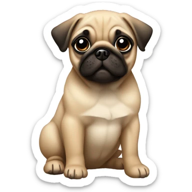 Fawn pug puppy sticker