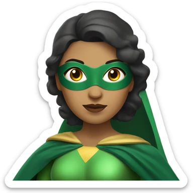 Hispanic woman superhero in green sticker