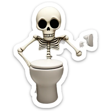 Skeleton in skibid rizz toilet sticker