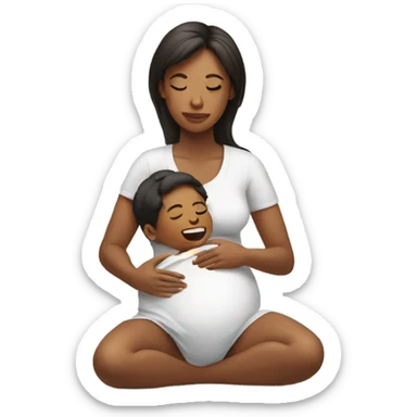 a mother giving birth sticker