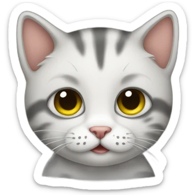 sick baby cat sticker