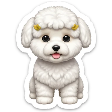 a full body of cute bichon frise sticker