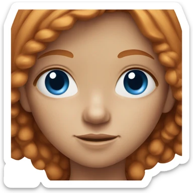 Straight ginger hair girl with blue eyes and freckles  sticker