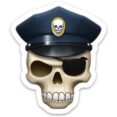 skull emoji with police hat sticker