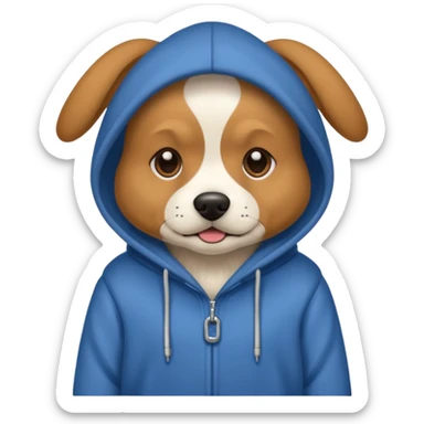 Dog whereing a hoodie sticker