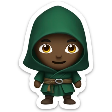 ninja wizard (brown skin) with the dark green clothe sticker