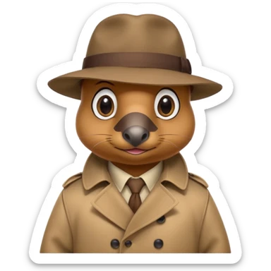 cute platypus detective sticker