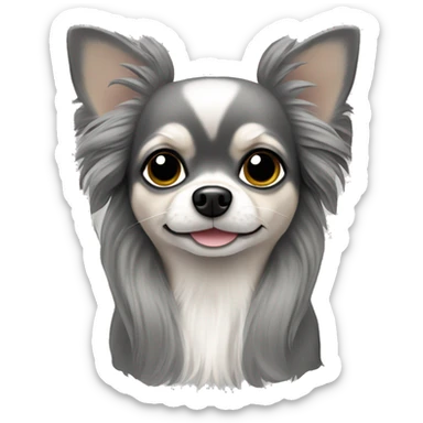 Long hair grey Chihuahua ￼  sticker