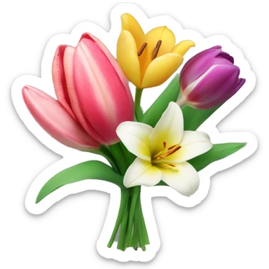 Lily and tulip bouquet  sticker