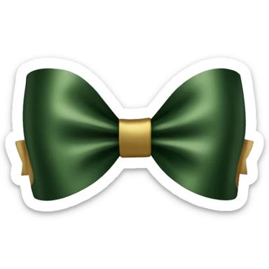 Forest green and dark gold bow sticker