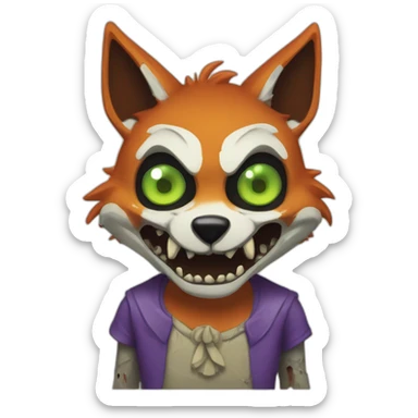 Renard zombie moche sticker