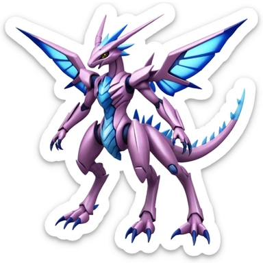 Cool Edgy Shiny Godly Ethereal Digimon-Genesect-Palkia-Dialga-hybrid full body sticker