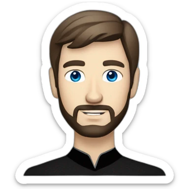 Handsome white man from Star Trek with Blue eyes and short brown hair and black beard startrek sticker