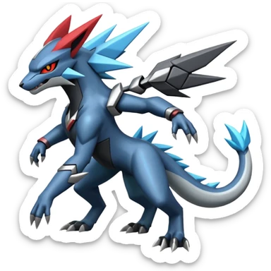 Futuristic Modern Zeraora-Dialga-Zoroark-fusion sticker
