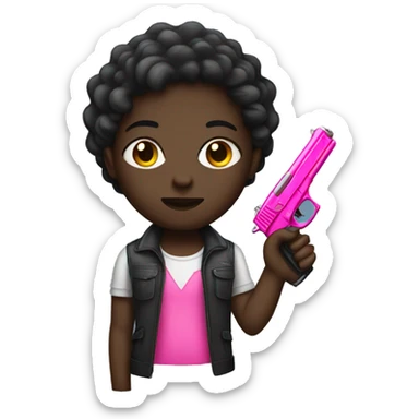 dark skin with pink gun sticker