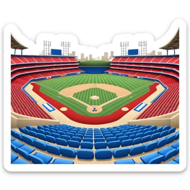 baseball stadium blue (#00A3E0) and red (#F9423A) sticker